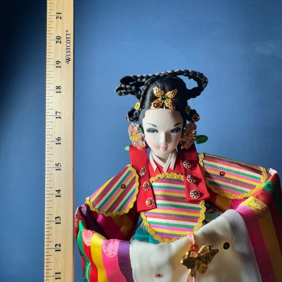 KOREAN SONOKONG HANBOK 18.5" Doll Royal Traditional Embroidery Wedding Bride - Picture 4 of 16